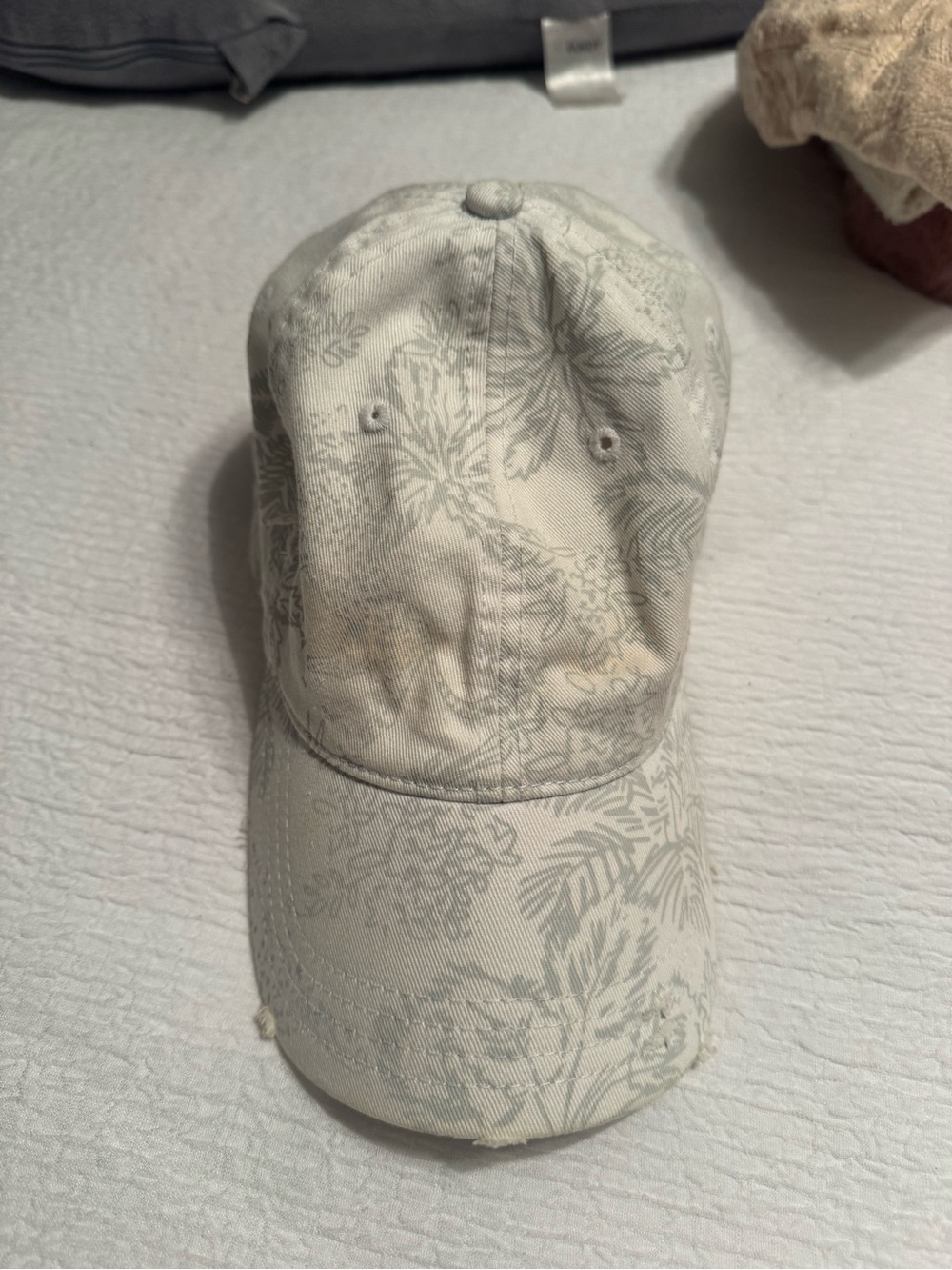 aerie Light Gray Floral Baseball Cap